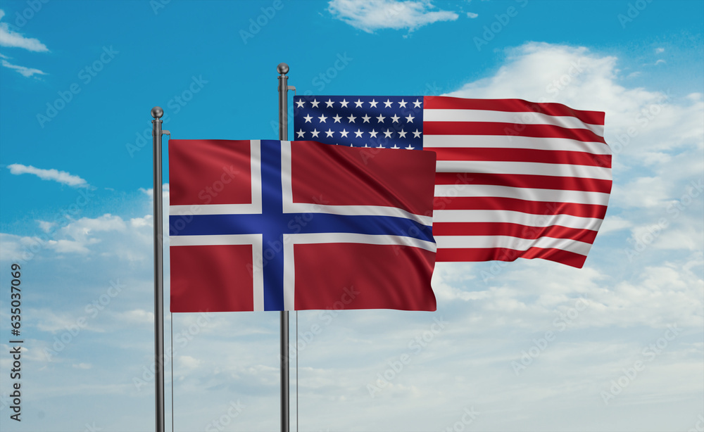 USA and Norway flags