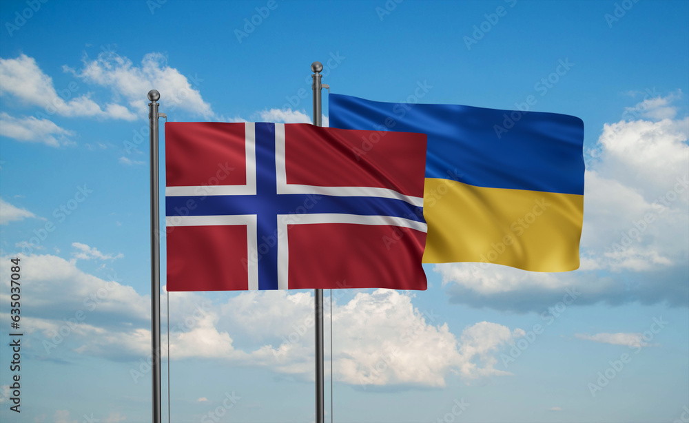 Ukrain and Norway flag Ukrain and Norway flag