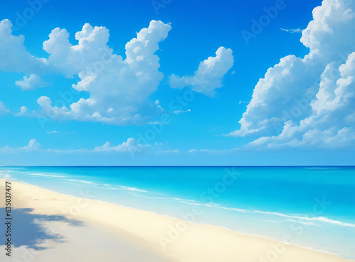 beach with blue sky