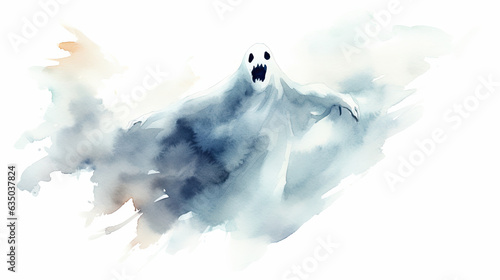 Funny colorful ghosts. Cute cartoon images.
 photo