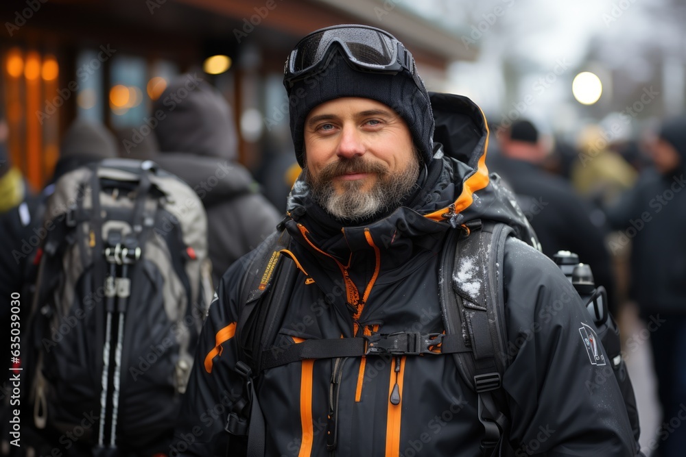Person with skis over their shoulder ready to hit the snow - stock photography concepts Person with skis over their shoulder ready to hit the snow - stock photography concepts