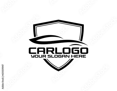 Race car symbol logo template  stylized vector silhouette