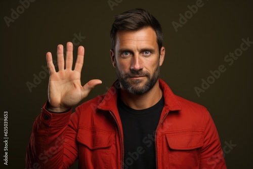 Serious counting on fingers gesture of a model - stock photography concepts © 4kclips