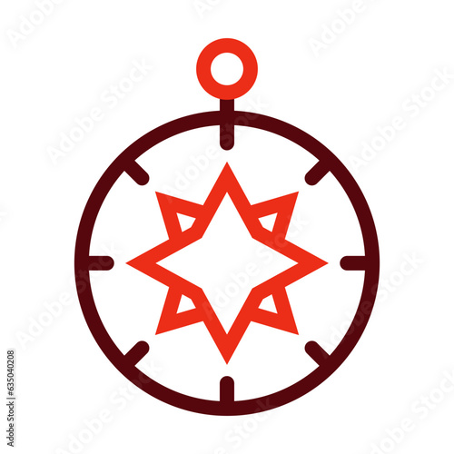 Compass Thick Line Two Colors Icon Design