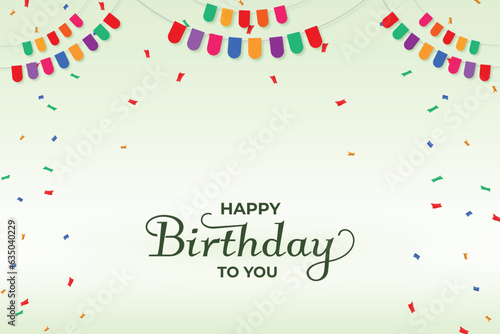 Happy birthday light green background color social media card poster or banner design vector file