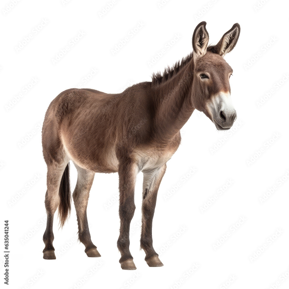 donkey looking isolated on white donkey looking isolated on white