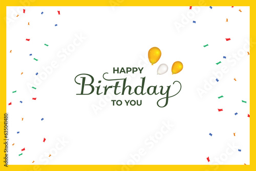 Happy birthday white background color social media card poster or banner design vector file