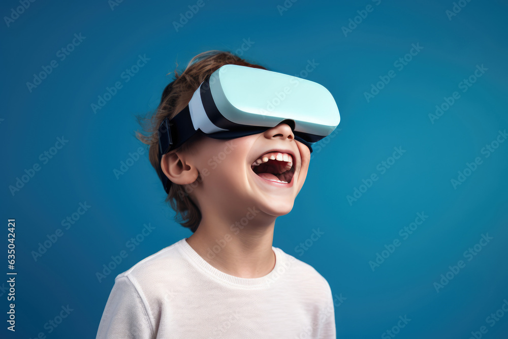 Young Boy Wearing Pair Of Virtual Glasses. Virtual Glasses, Young Boy, Augmented Reality, Entertainment, Social Interaction, Health Benefits, Managing Vision, Style Young Boy Wearing Pair Of Virtual Glasses. Virtual Glasses, Young Boy, Augmented Reality, Entertainment, Social Interaction, Health Benefits, Managing Vision, Style