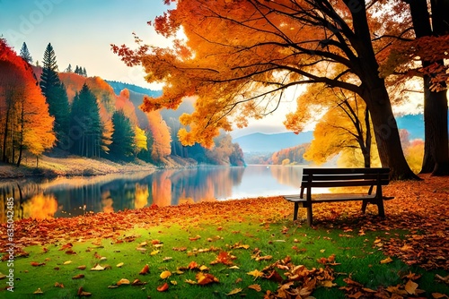 Slika na platnu autumn in the park generated ai