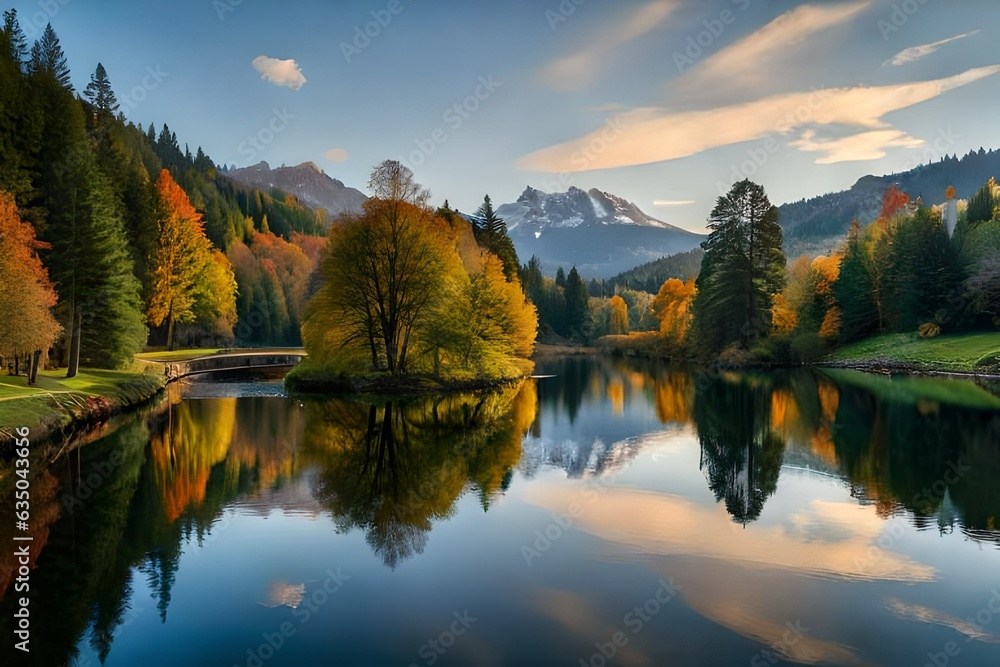 lake in autumn generated ai