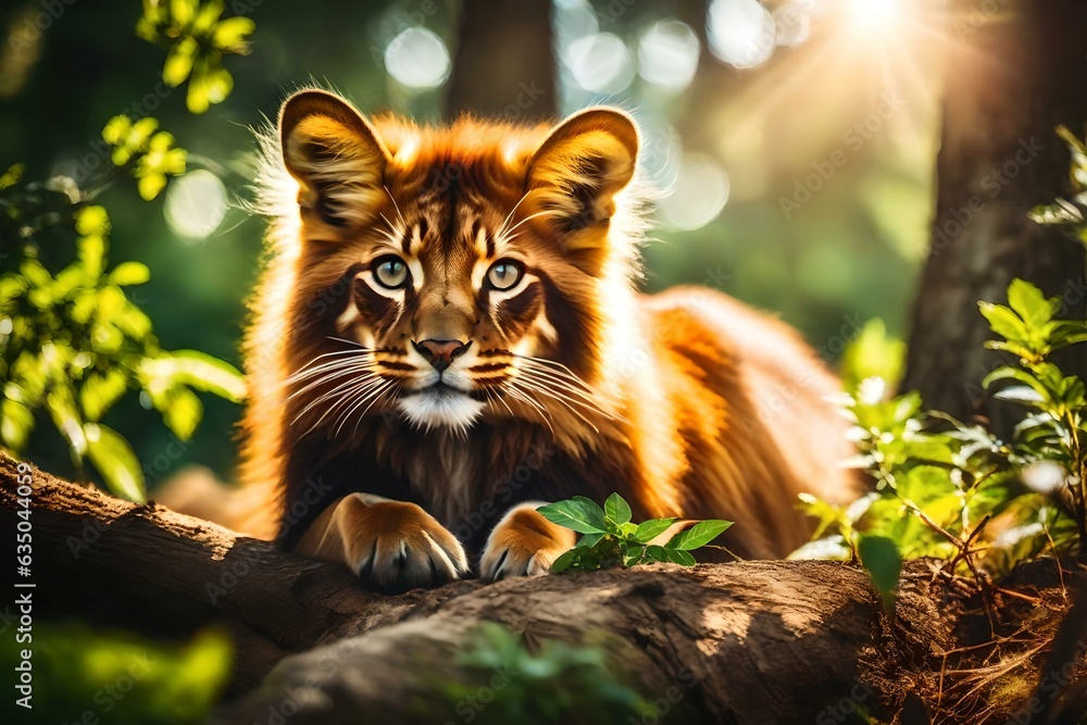 Fototapeta premium Tiger in the forest, Generated using AI