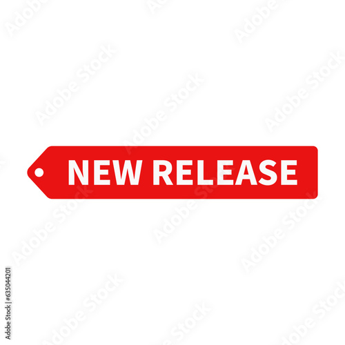 New Release In Red Hanging Tag Shape For Business Promotion
