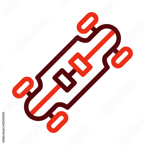 Longboard Thick Line Two Colors Icon Design