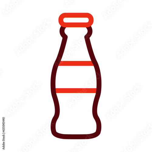 Cola Thick Line Two Colors Icon Design
