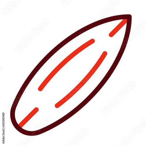 Surfboard Thick Line Two Colors Icon Design