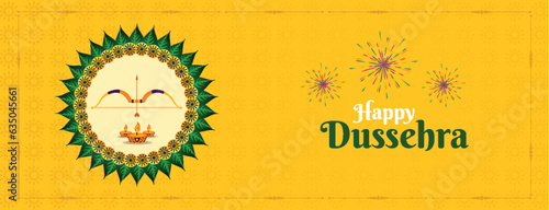 Vector happy dussehra celebration wishing or greeting card and poster and banner design vector file