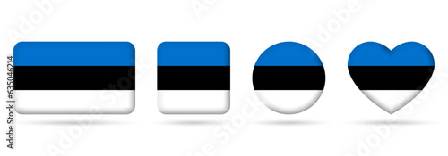 Quadro su tela Estonia flag icon or badge set
