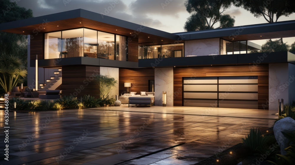 Fototapeta premium Modern new garage door