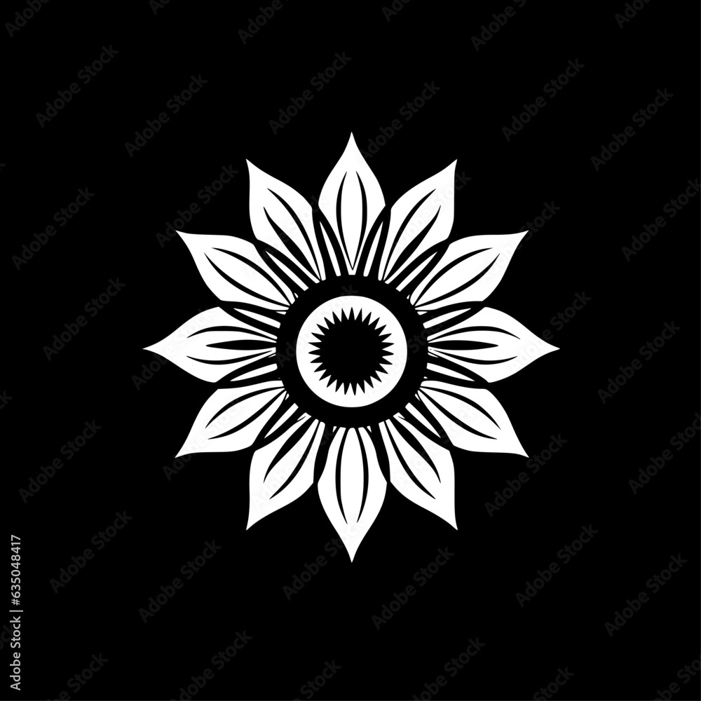Sunflower | Minimalist and Simple Silhouette - Vector illustration