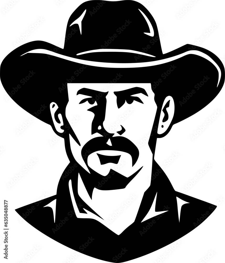 Western | Black and White Vector illustration Western | Black and White Vector illustration