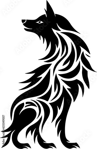 Wolf | Black and White Vector illustration