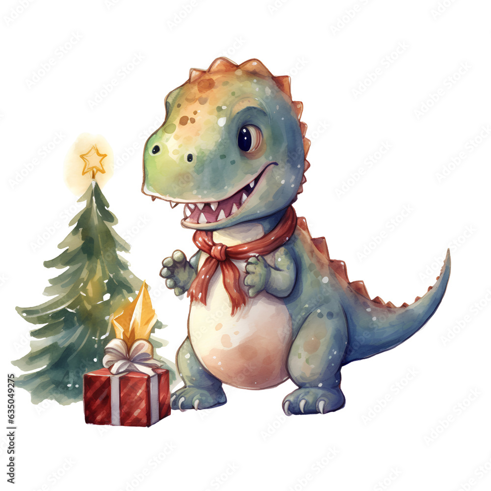 Christmas Dinosaur Clipart