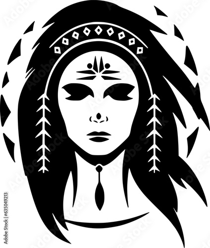 Boho - Black and White Isolated Icon - Vector illustration