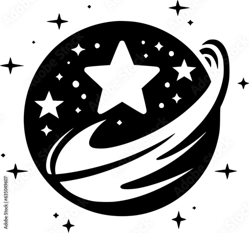Galaxy | Black and White Vector illustration
