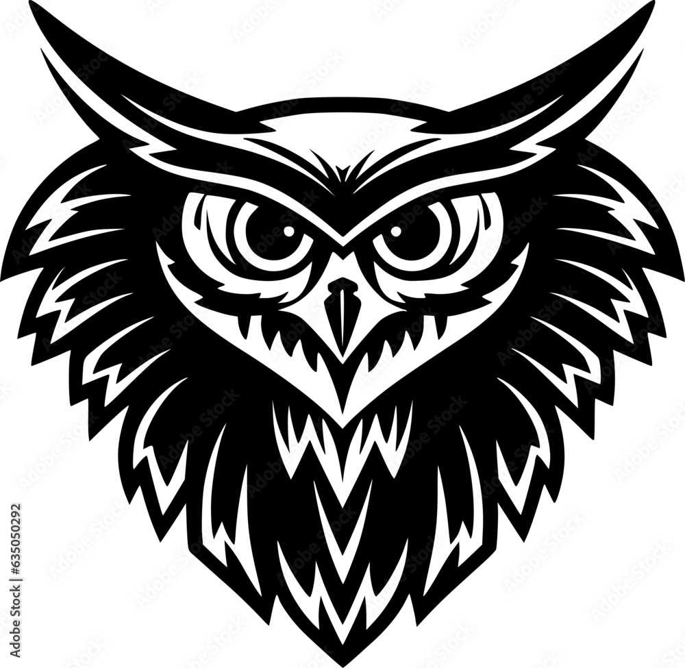 Owl - Black and White Isolated Icon - Vector illustration Owl - Black and White Isolated Icon - Vector illustration