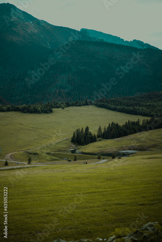landscape with mountains and lake