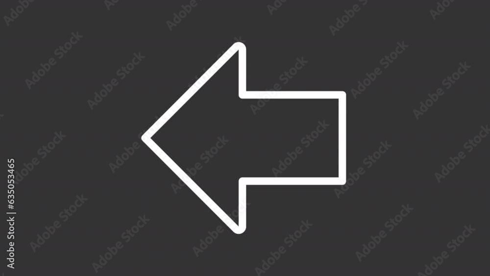 White icon animation of left turn arrow, HD video with transparent background, seamless loop 4K video, road directional sign. White icon animation of left turn arrow, HD video with transparent background, seamless loop 4K video, road directional sign.