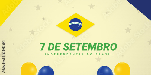 Brazil independence dey de setembro cream color background social media poster or banner design vector file