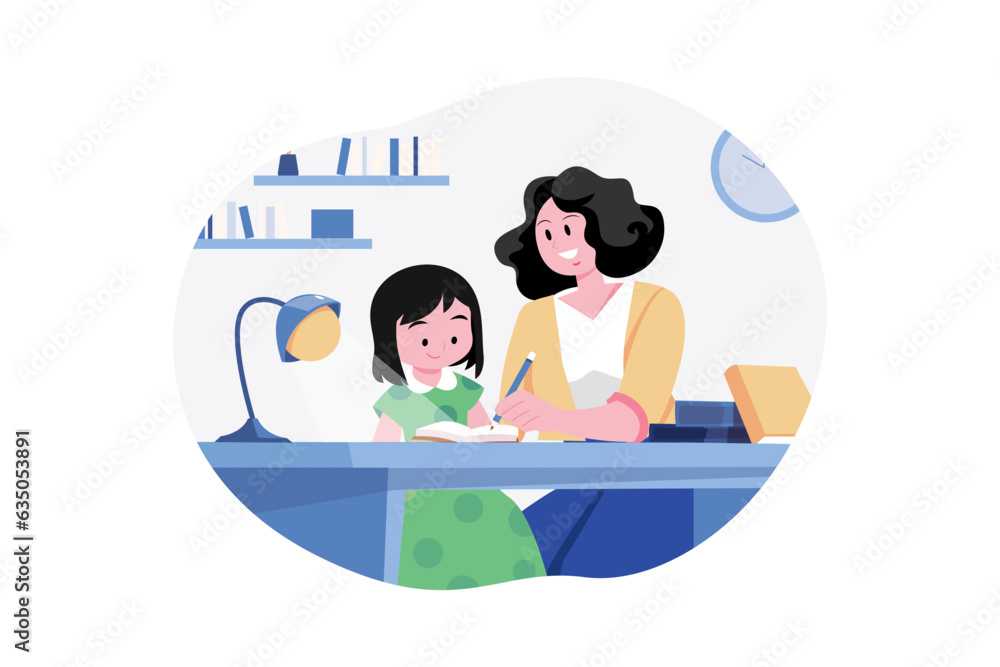 Fototapeta premium Women tutors teaching at home