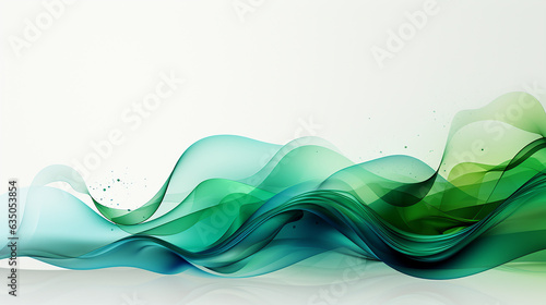 abstract green background with smooth lines and waves, illustration.