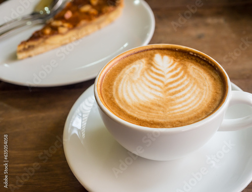 Canvas Print beautiful coffee pattern with pie background