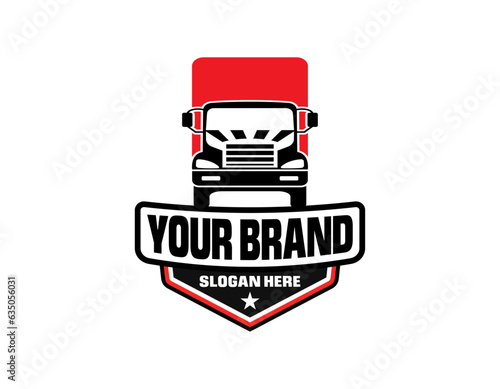 Truck Trucking Company Transportation Logo Illustration