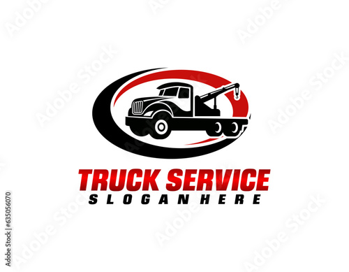 towing truck logo vector