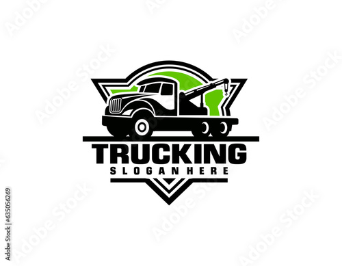 towing service isolated on white background for poster, t-shirt print, business element, social media content, blog, sticker, vlog, and card. vector illustration.