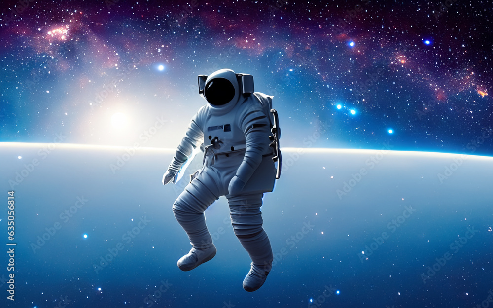 Fototapeta premium astronaut floating in the space