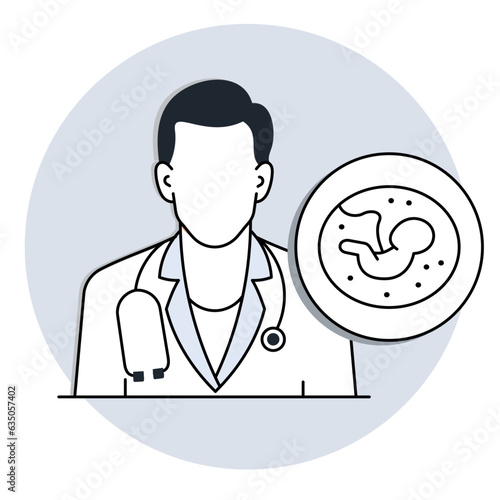 baby doctor vector illustration, pediatrician vector illustration, newborn care vector illustration, Vector Editable Illustration.