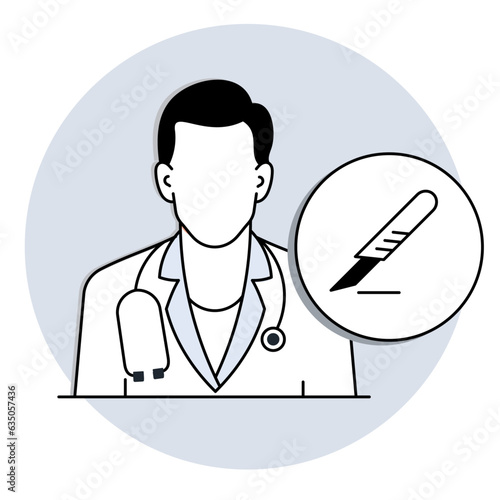 Scalpel doctor vector illustration, surgeon vector illustration. Vector Editable Illustration.
