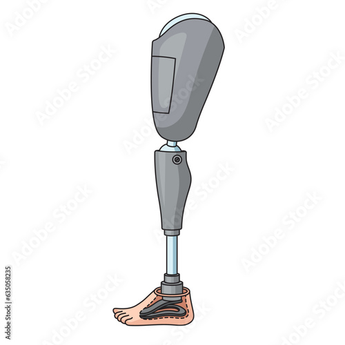 Human leg prosthesis diagram schematic vector illustration. Medical science educational illustration