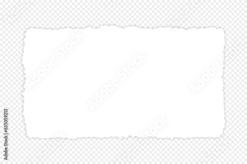 Torn paper on transparent background, easily editable line art vector stock illustration