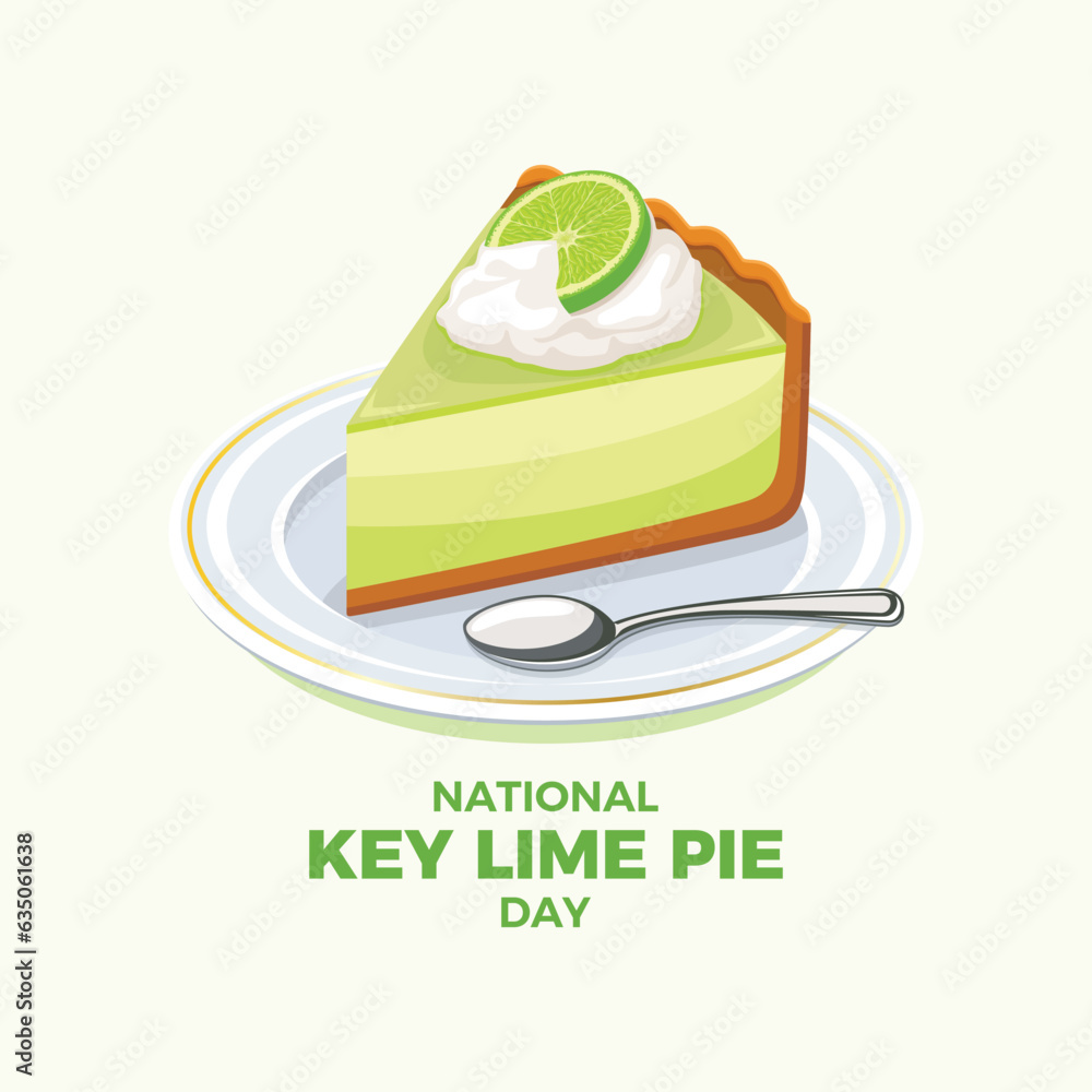 Fotografie National Key Lime Pie Day vector illustration
