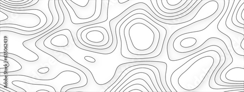 Abstract topographic contours map background, Topography map background. Vector geographic contour map. Modern design with White background with topographic wavy pattern design. 