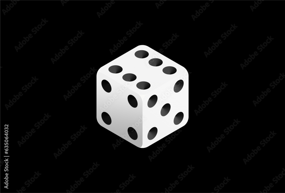Realistic White Dice vector icon illustration Realistic White Dice vector icon illustration