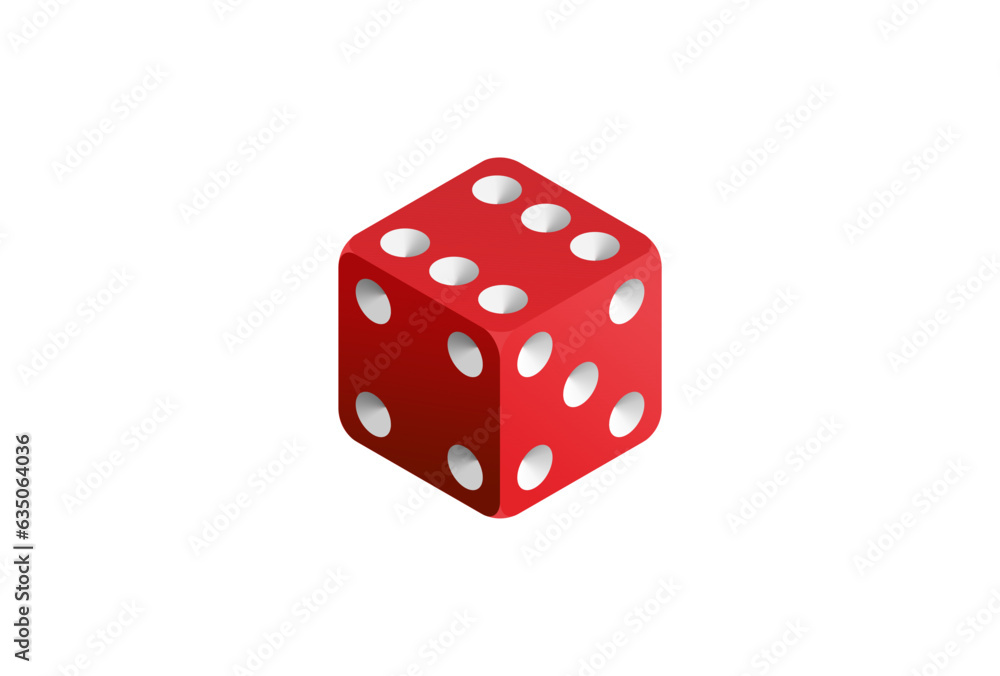 Realistic Red Dice vector icon illustration Realistic Red Dice vector icon illustration