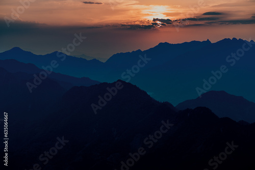 sunset in the mountains