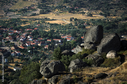 Panorama of the granite village of Monsanto amidst huge boulders, Castelo Branco district of Portugal. photo
