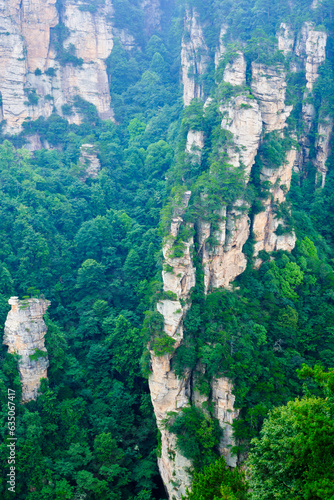 Zhangjiajie Wulingyuan National Scenic Spot Scenic Area, sandstone landform, world natural heritage.